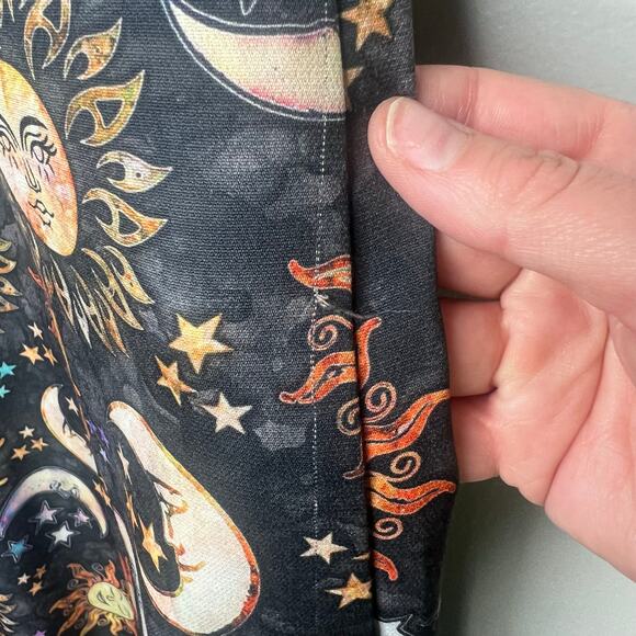 Women's Celestial Wide Leg Pull On Pants Size XS Stars Moons Boho Gypsy Festival - Picture 9 of 11